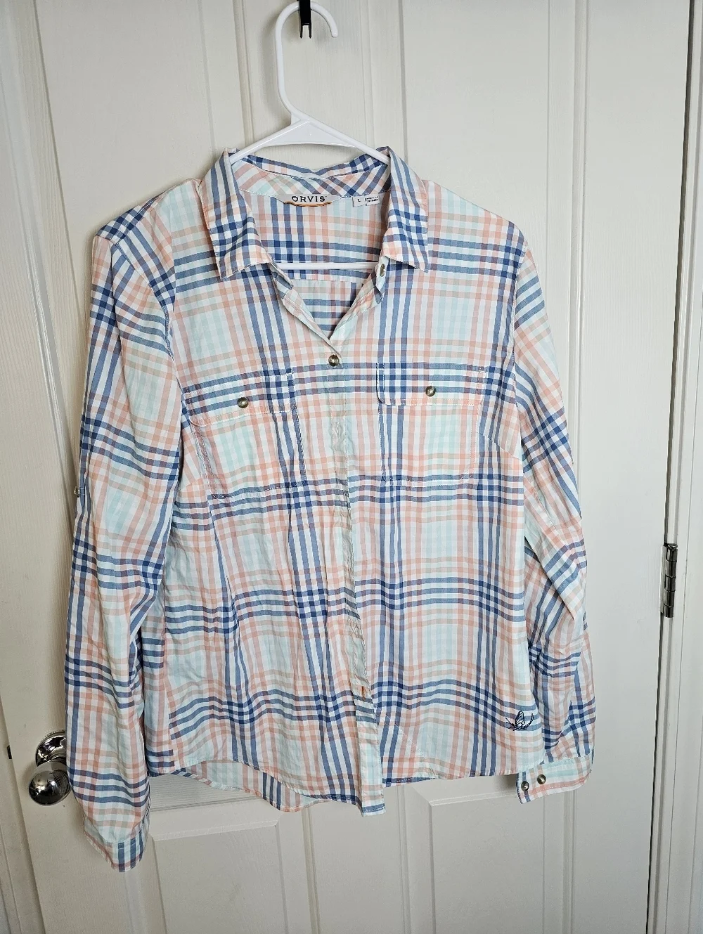 Orvis Women's Open Air/Tradit Plaid Long-Sleeve Shirt Spring Color Bundle Size L - Picture 2 of 12